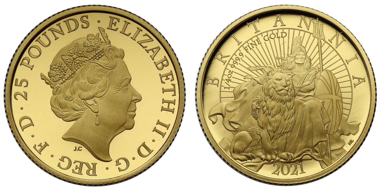 Elizabeth II 2021 gold proof 1/4oz Britannia