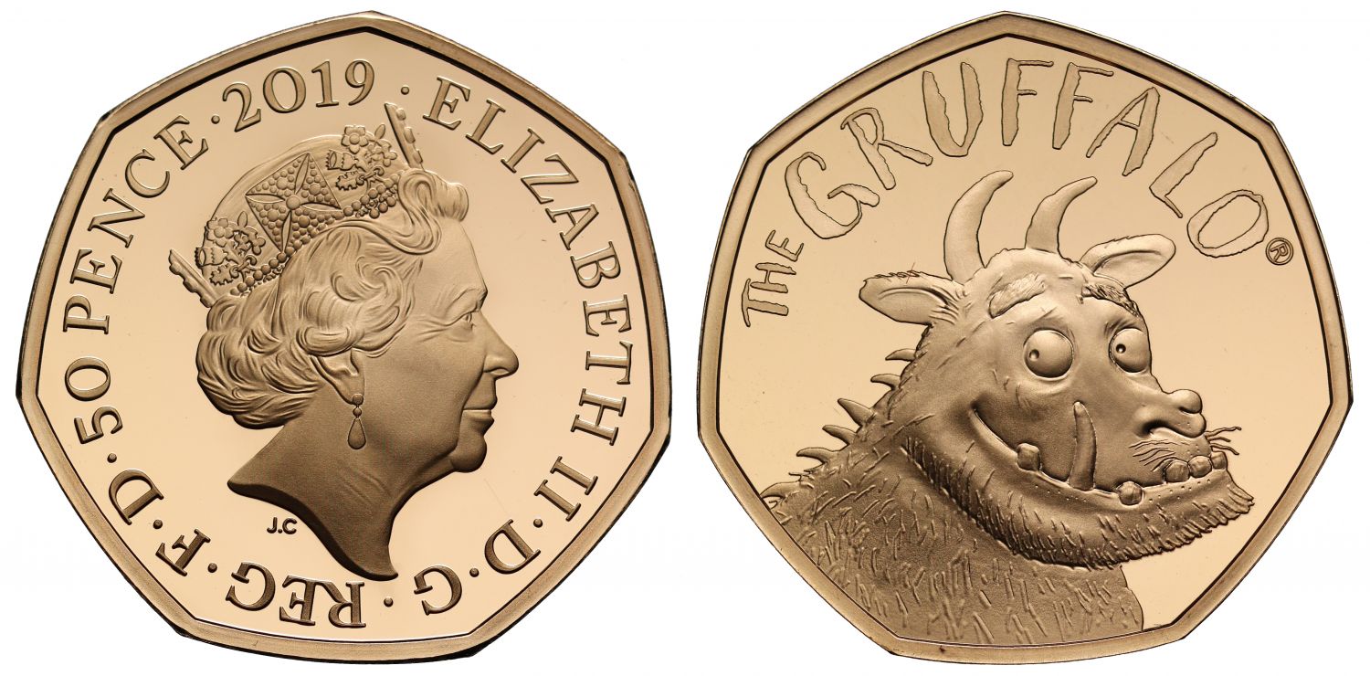 Elizabeth II 2019 gold Proof 50p Gruffalo
