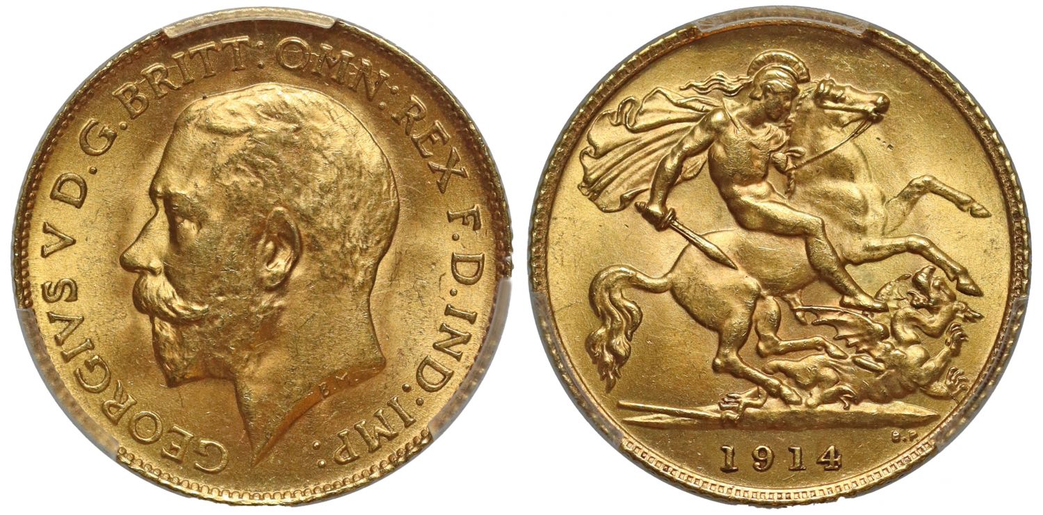 George V 1914 Half-Sovereign MS64+