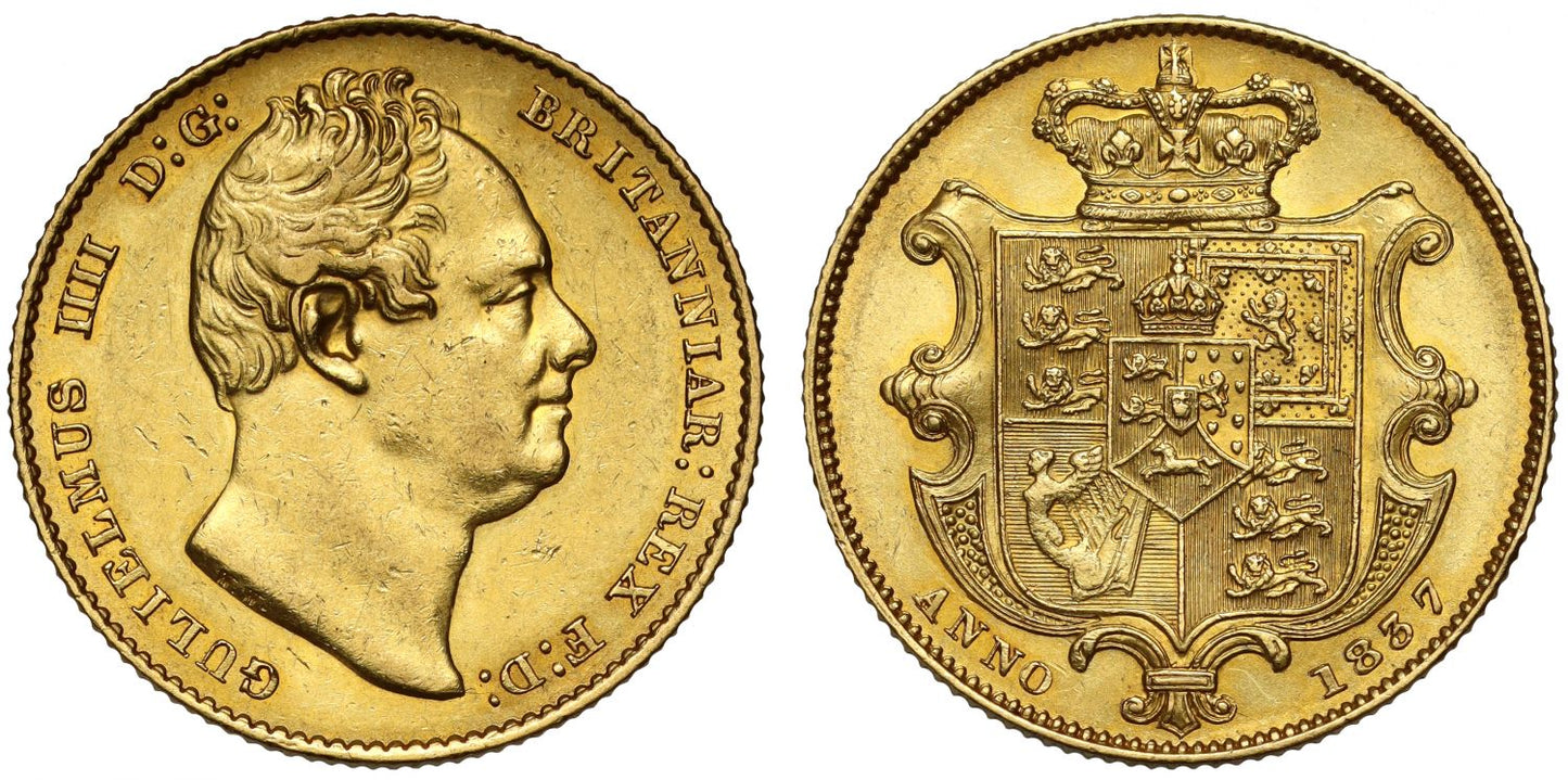 William IV 1837 Sovereign, final year for reign