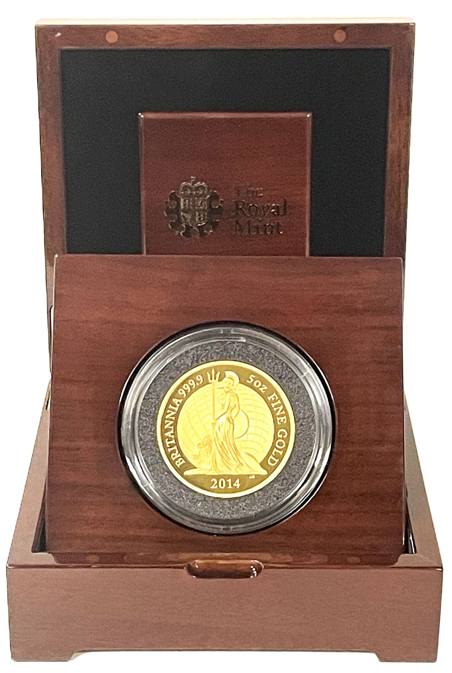 Elizabeth II 2014 gold proof 5oz Britannia, COA 008