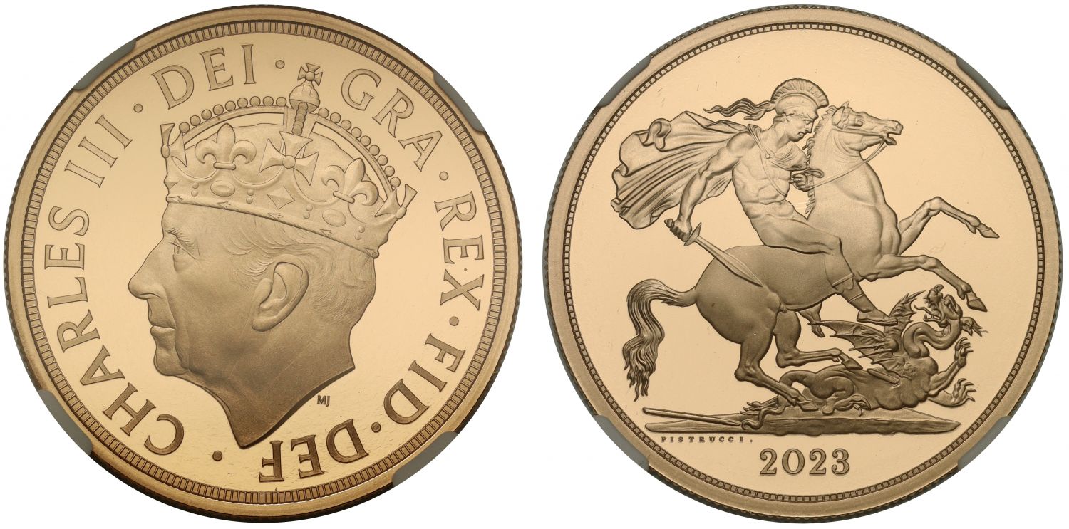 Charles III 2023 proof Five-Pounds Coronation PF70 UC