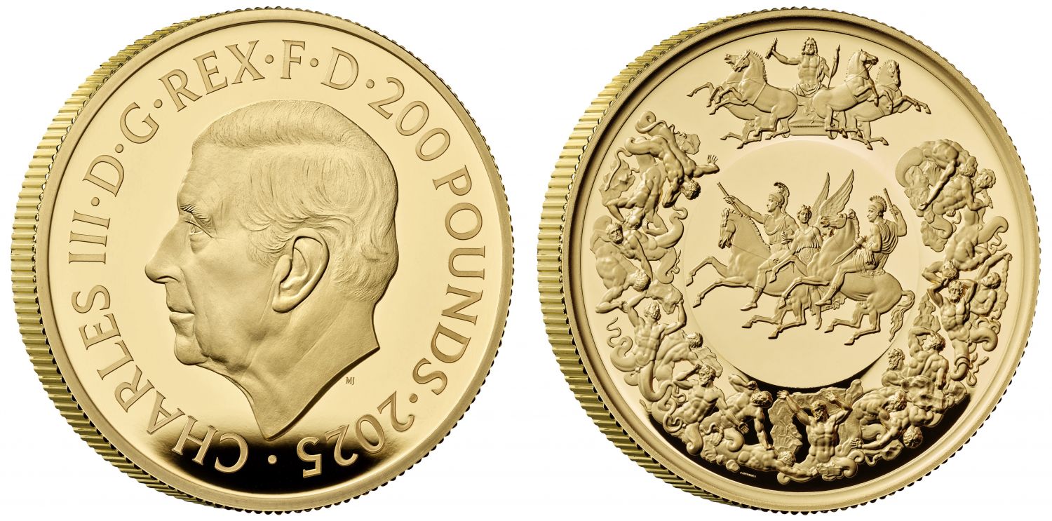 * Charles III 2025 gold PF70 UCAM 2oz Waterloo Victory