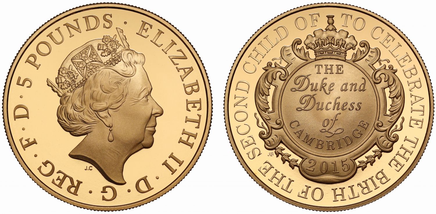 Elizabeth II 2015 proof Five-Pounds Birth of Princess Charlotte