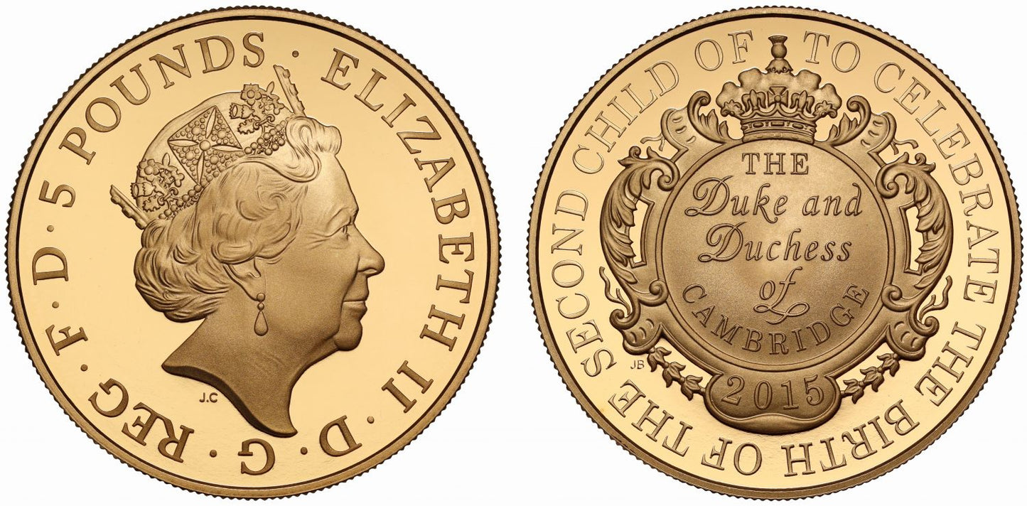 Elizabeth II 2015 proof Five-Pounds Birth of Princess Charlotte
