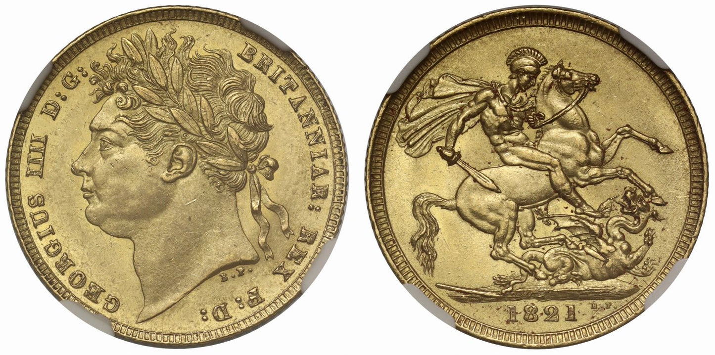 George IV 1821 Sovereign laureate head MS62