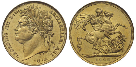 George IV 1822 Sovereign laureate head MS62