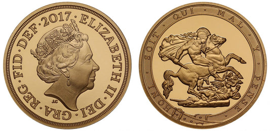 Elizabeth II 2017 proof Piedfort Sovereign PF70 UCAM