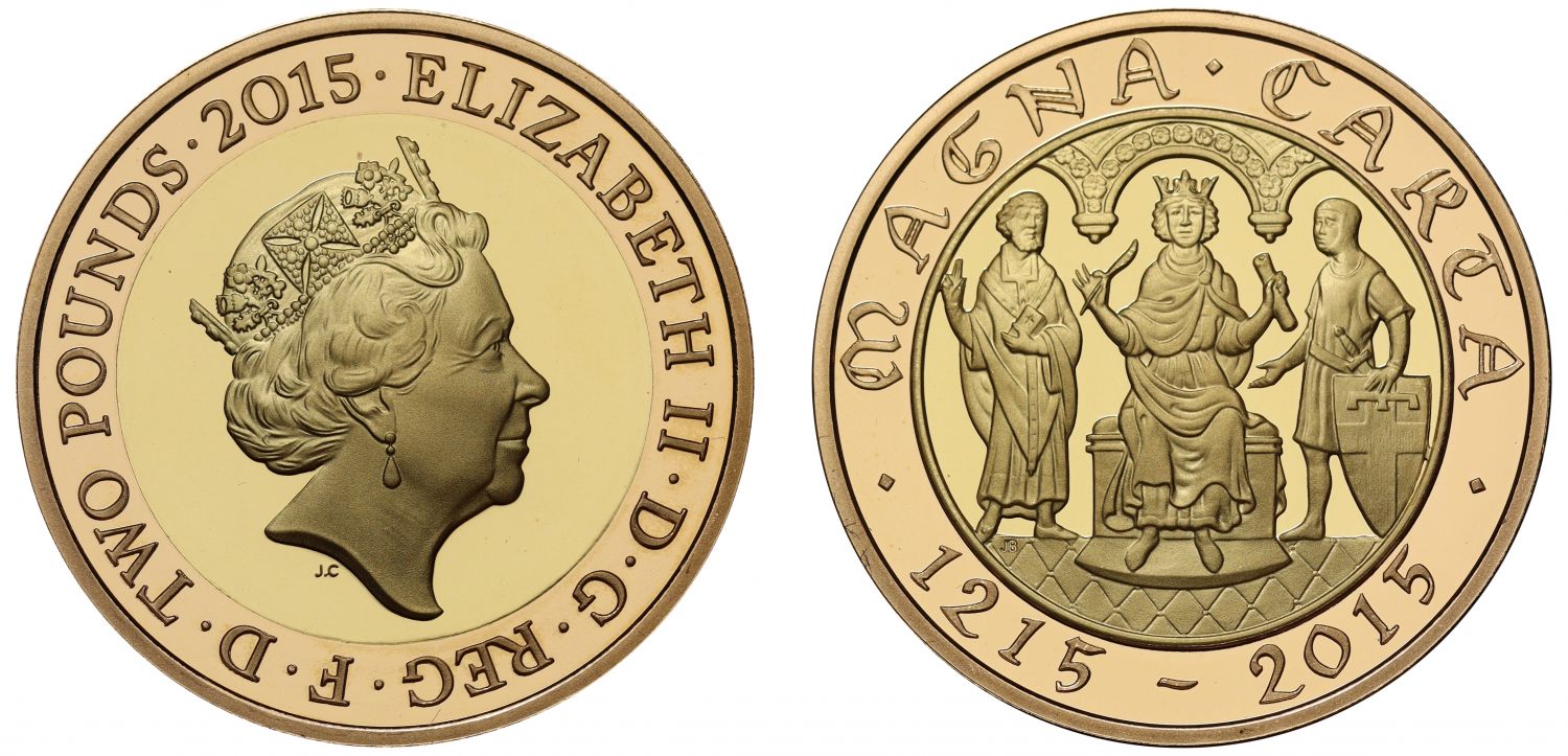 Elizabeth II 2015 proof Two-Pounds Magna Carta