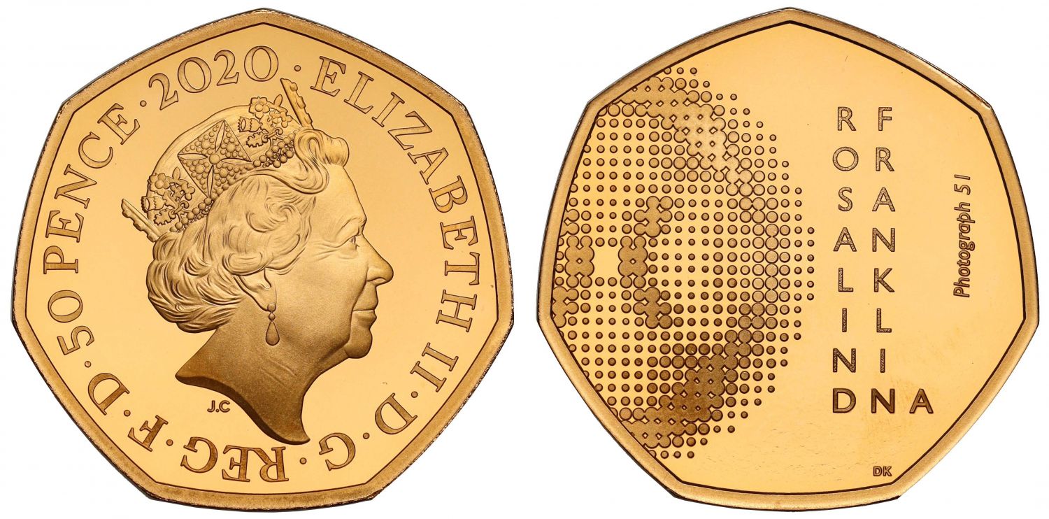 Elizabeth II 2020 gold proof 50p Rosalind Franklin