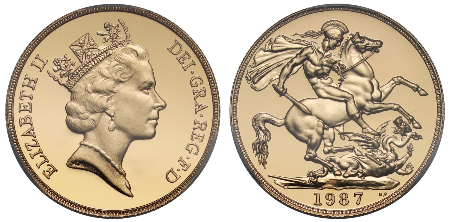 Elizabeth II 1987 proof Two-Pounds PF70 UCAM