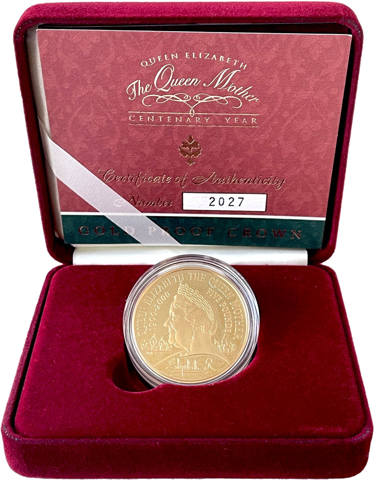 * Elizabeth II 2000 proof Five-Pounds The Queen Mother