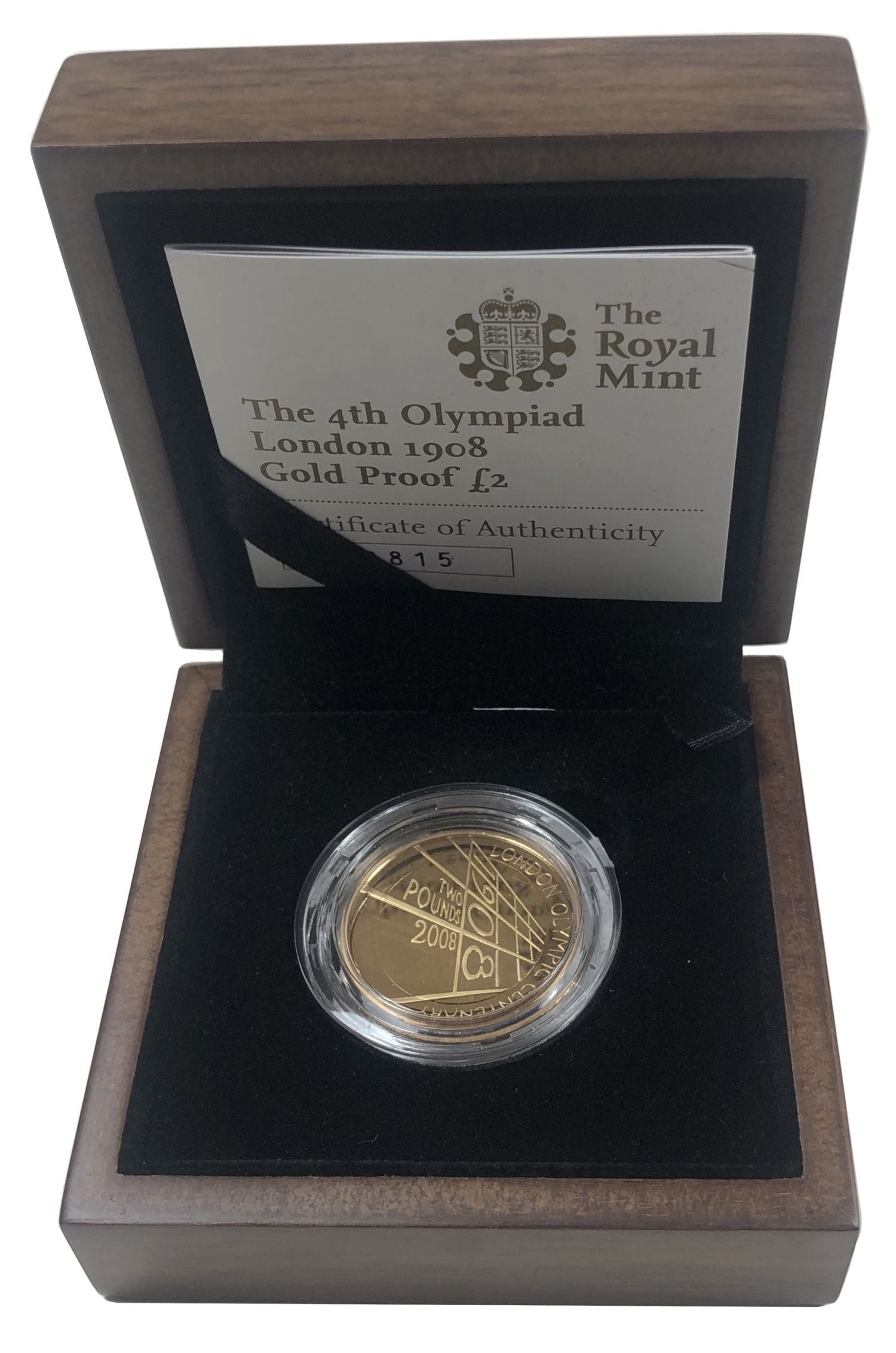Elizabeth II 2008 proof Two-Pounds 100th Anniversary of 4th Olympiad Games