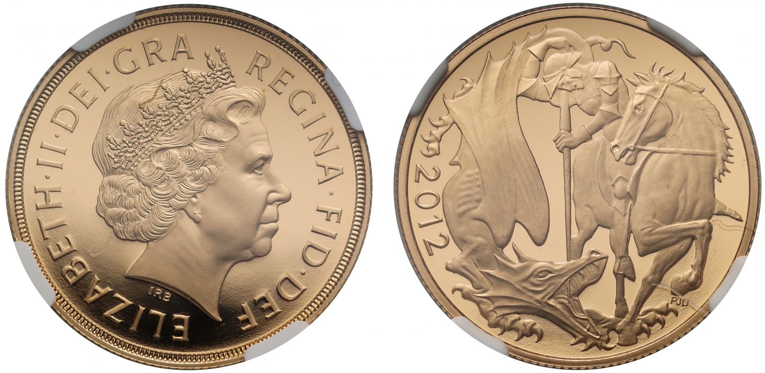 Elizabeth II 2012 proof Two-Pounds PF70 UCAM, one year type