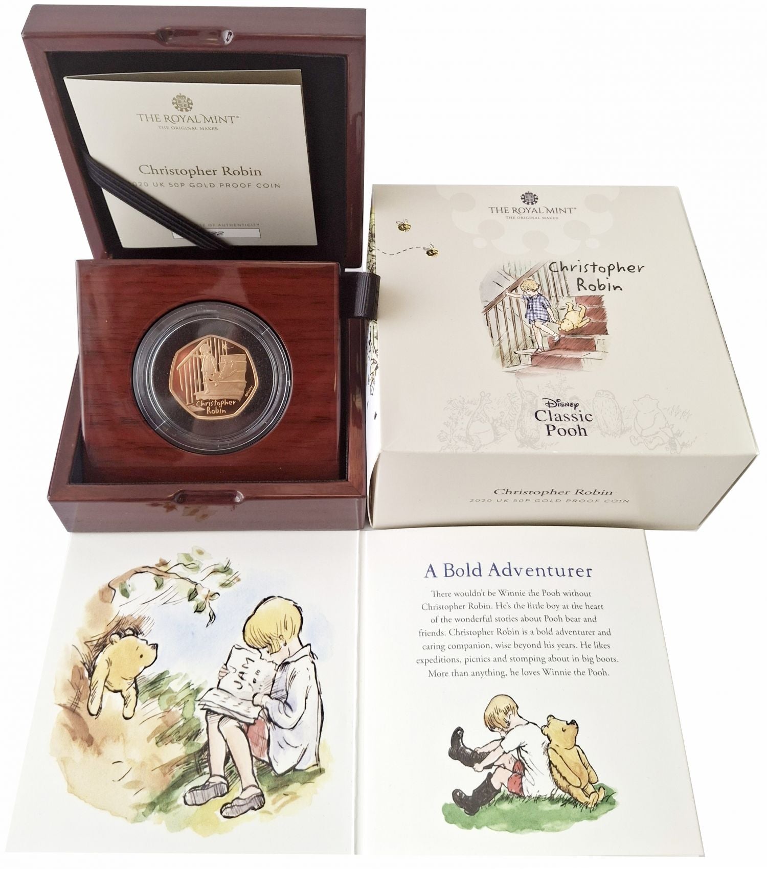 Elizabeth II 2020 gold Proof 50p Christopher Robin
