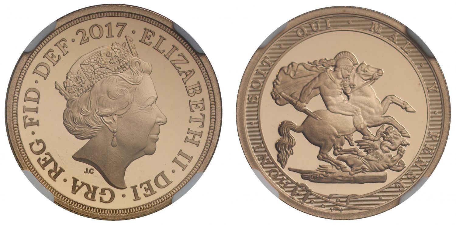 Elizabeth II 2017 PF70 UCAM Piedfort Sovereign