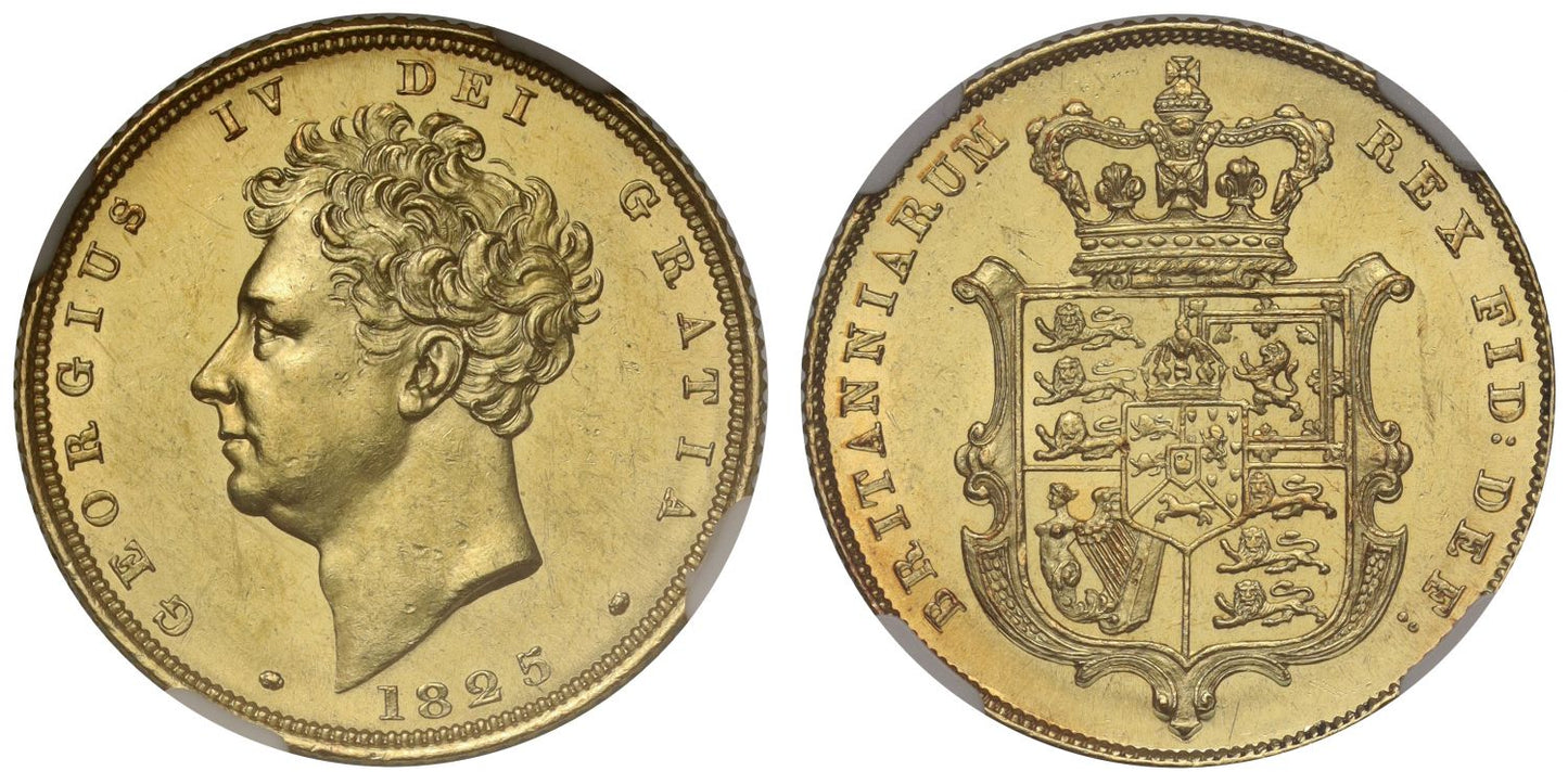 George IV 1825 Sovereign, bare head, MS62