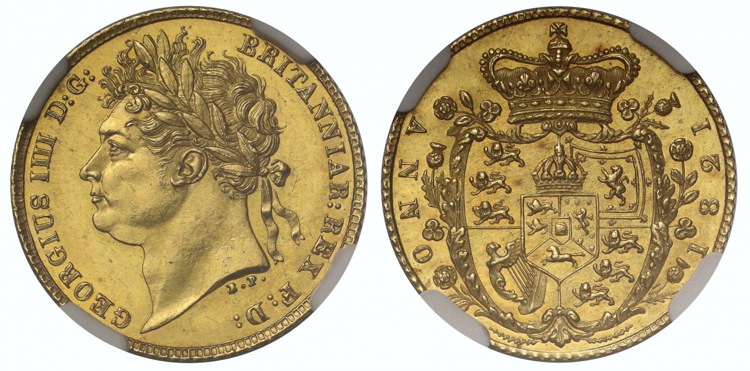 George IV 1821 Half-Sovereign, MS63, one year only type