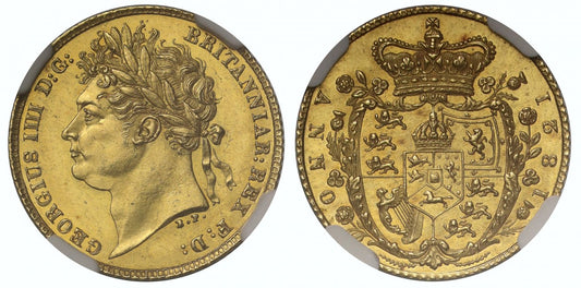 George IV 1821 Half-Sovereign one year only type NGC MS63