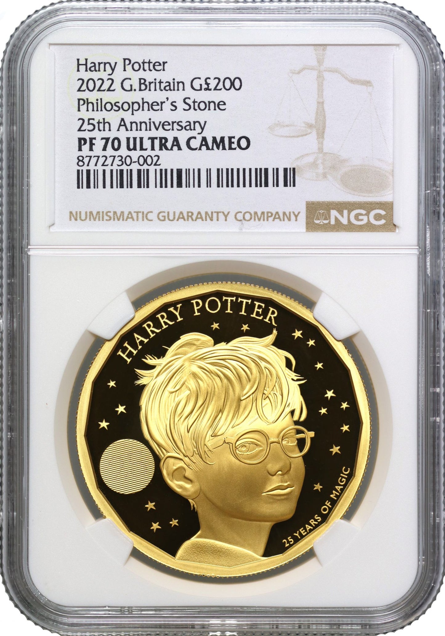 Elizabeth II 2022 gold PF70 UC 2oz Harry Potter