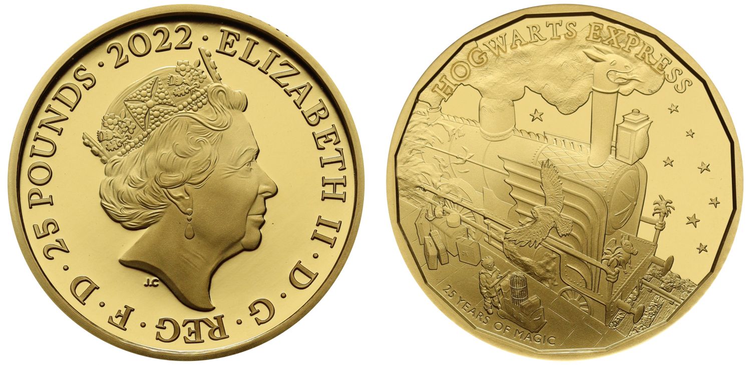 Elizabeth II 2022 gold proof 1/4 oz Hogwarts Express