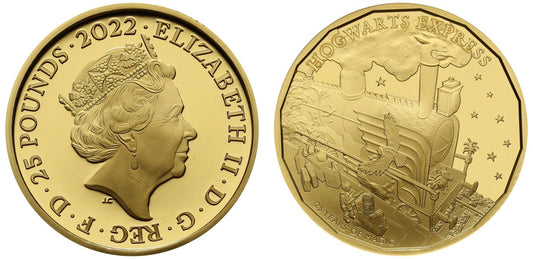 Elizabeth II 2022 gold proof 1/4 oz Hogwarts Express