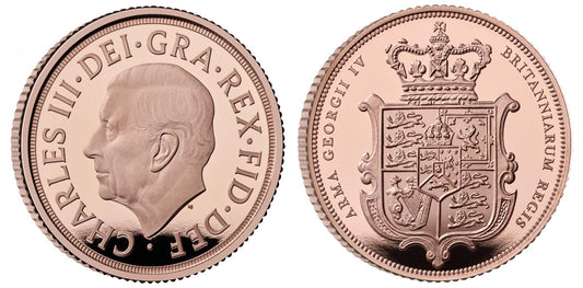 *Charles III 2025 PF70 UC gold Sovereign, Merlen Shield