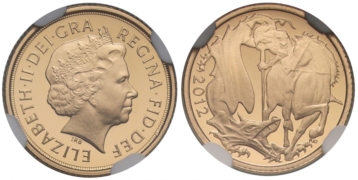 Elizabeth II 2012 proof Quarter-Sovereign PF70 UC