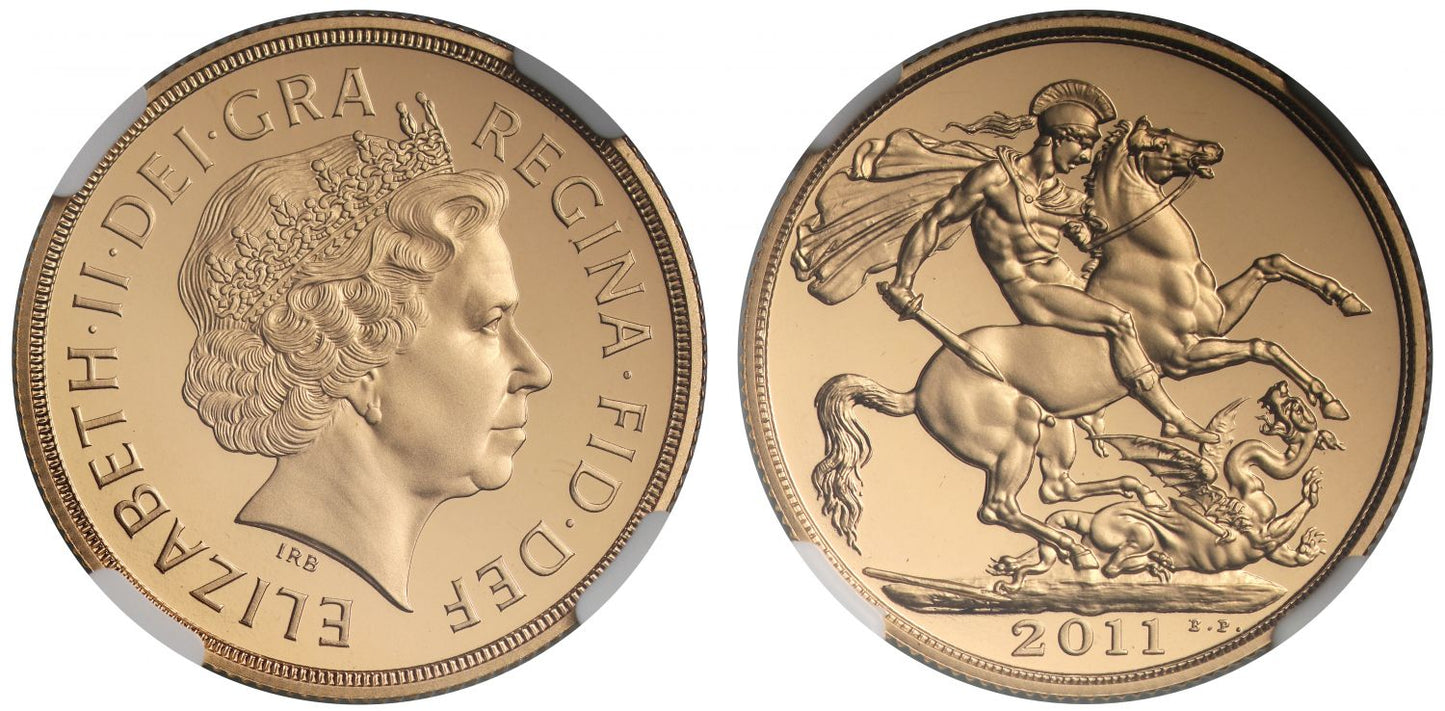 Elizabeth II 2011 gold PF70 UC Two-Pounds