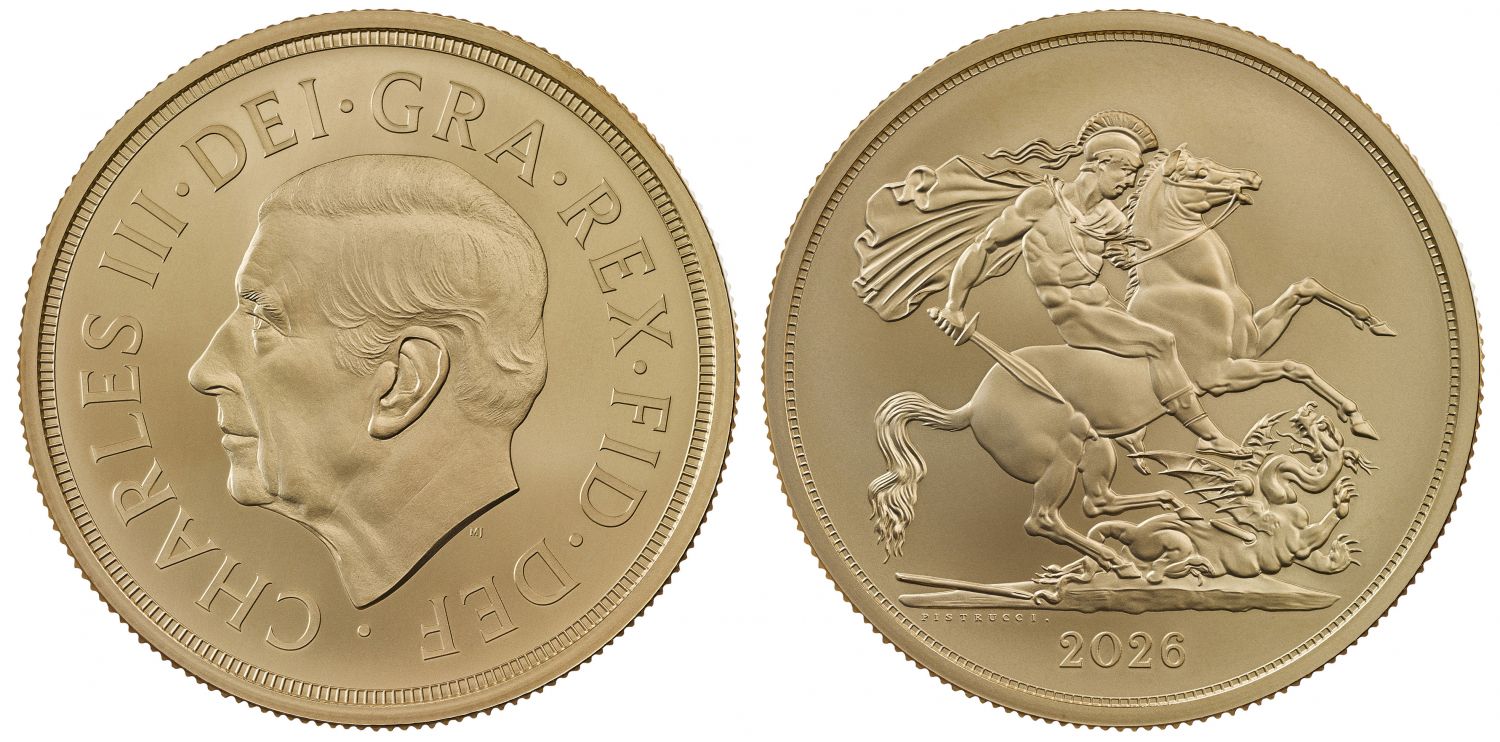 * Charles III 2026 gold Five-Pounds BU, yellow gold