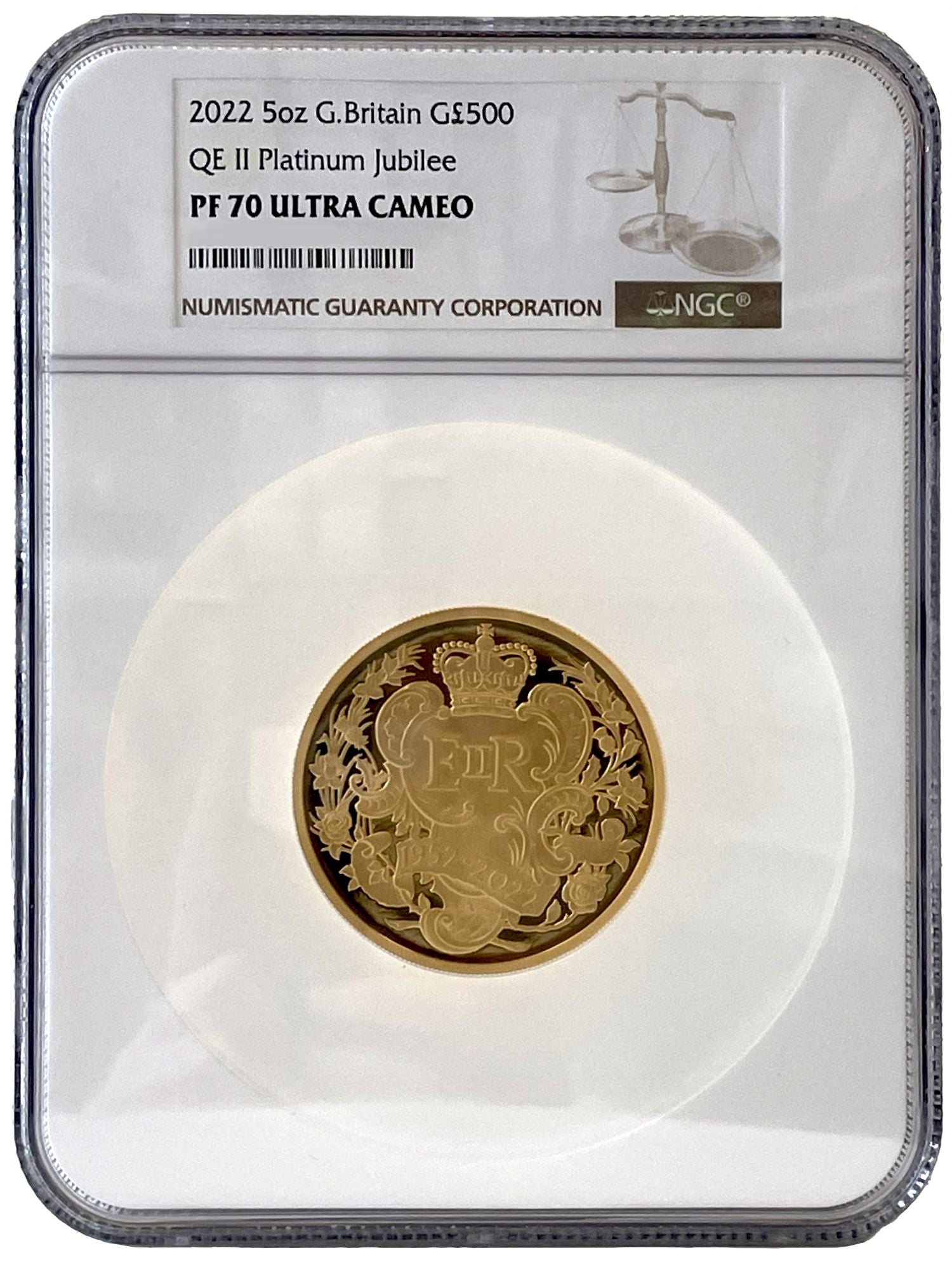 Elizabeth II 2022 gold PF70 UCAM 5oz Platinum Jubilee
