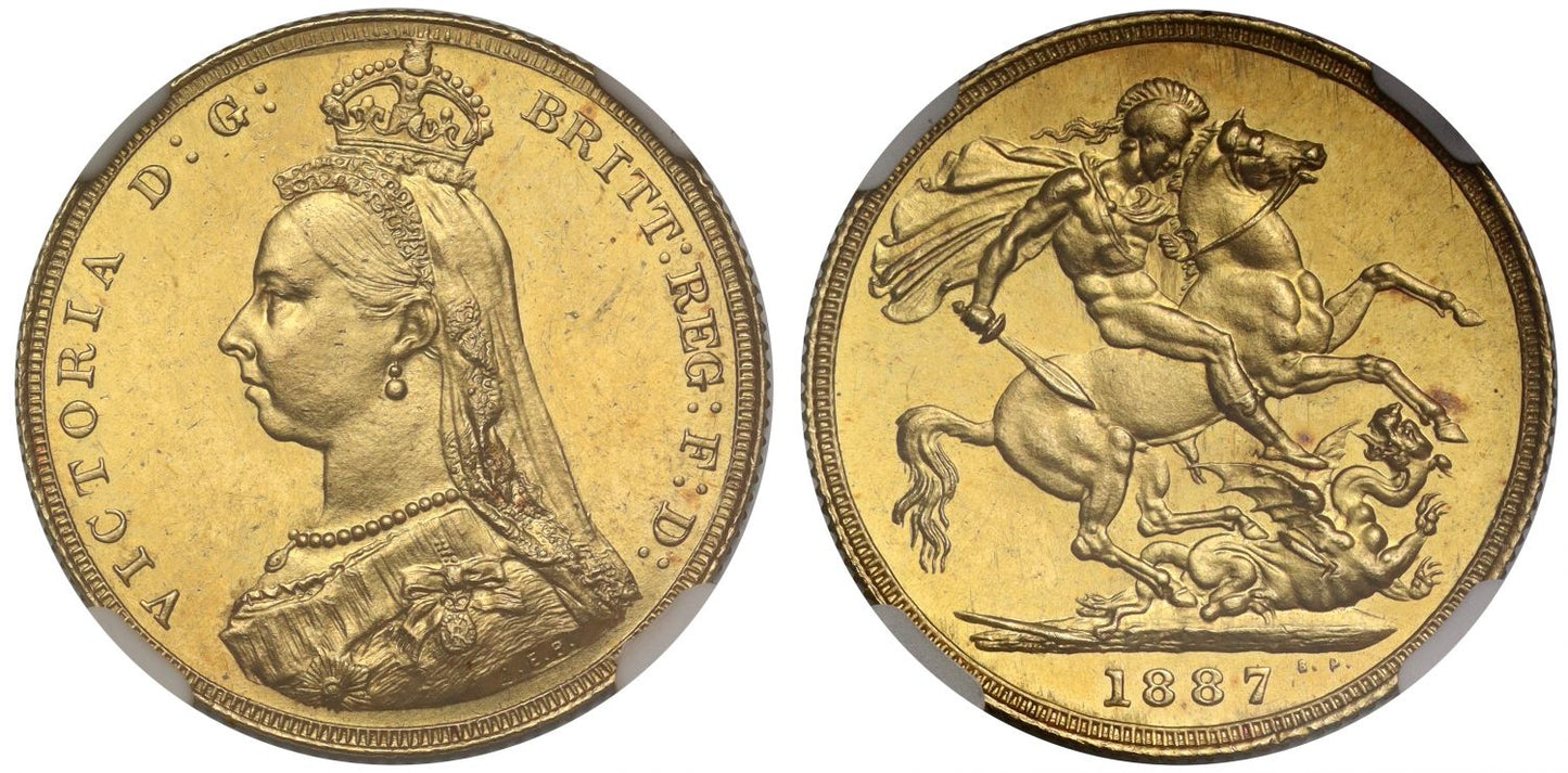 Victoria 1887 Sovereign, MS64, Golden Jubilee issue, DISH L7