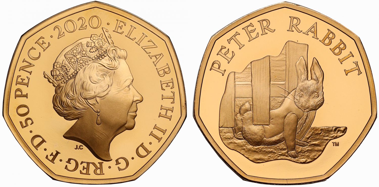 Elizabeth II 2020 gold proof 50p Peter Rabbit