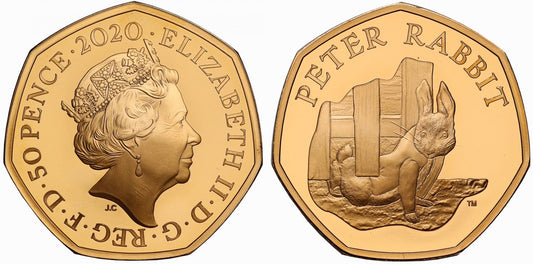 Elizabeth II 2020 gold proof 50p Peter Rabbit