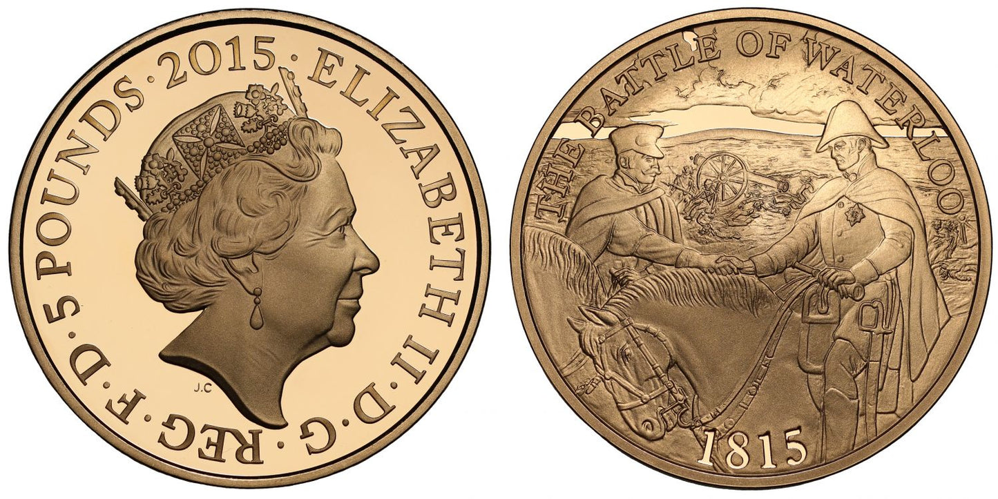 Elizabeth II 2015 proof Five-Pounds Waterloo
