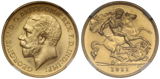 George V 1911 proof Half-Sovereign PF66, Coronation issue
