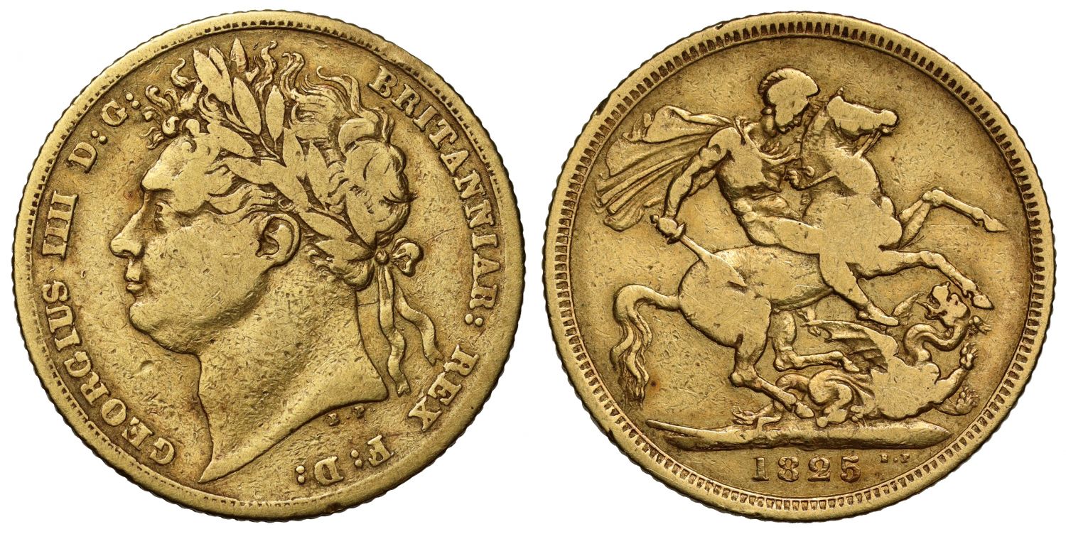 George IV 1825 Sovereign, laureate head, last issue, very rare