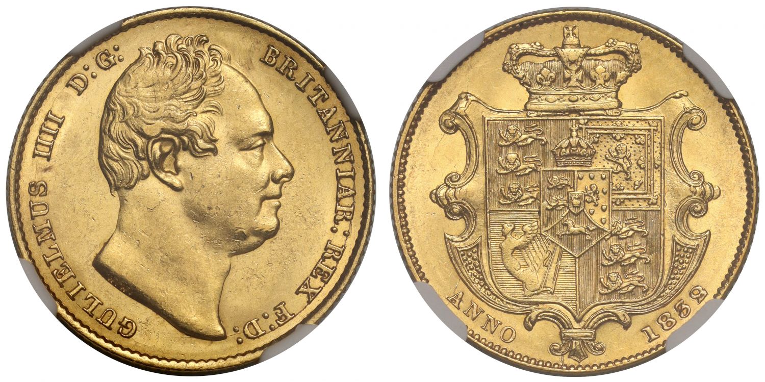 William IV 1832 Sovereign, 2nd bust, MS62