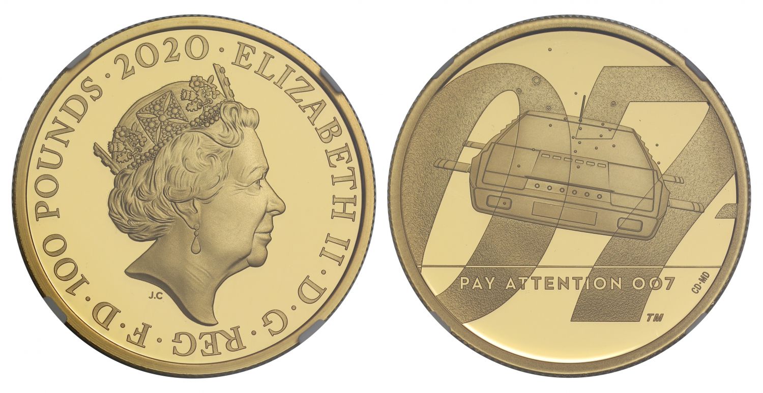 Elizabeth II 2020 gold proof 1oz Bond 2, Pay Attention