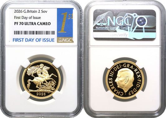 * Charles III 2026 gold proof Two-Pounds PF70 UC FDI