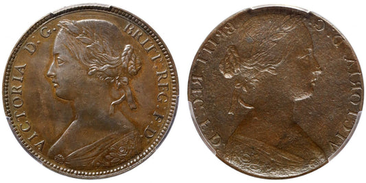 Victoria [c.1860-62] bronze Penny obverse brockage, Freeman die 2, PCGS AU58