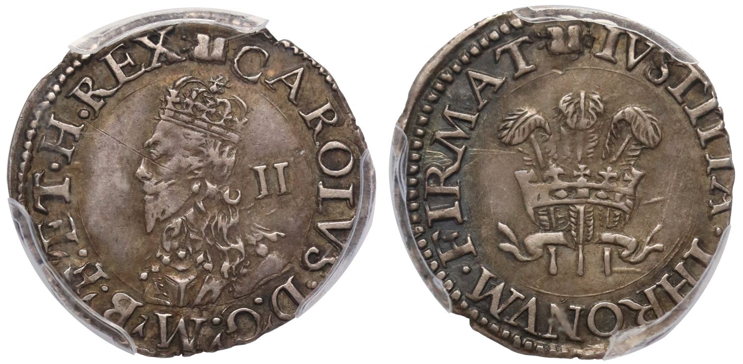 Charles I Halfgroat, Aberystwyth mint, PCGS AU55