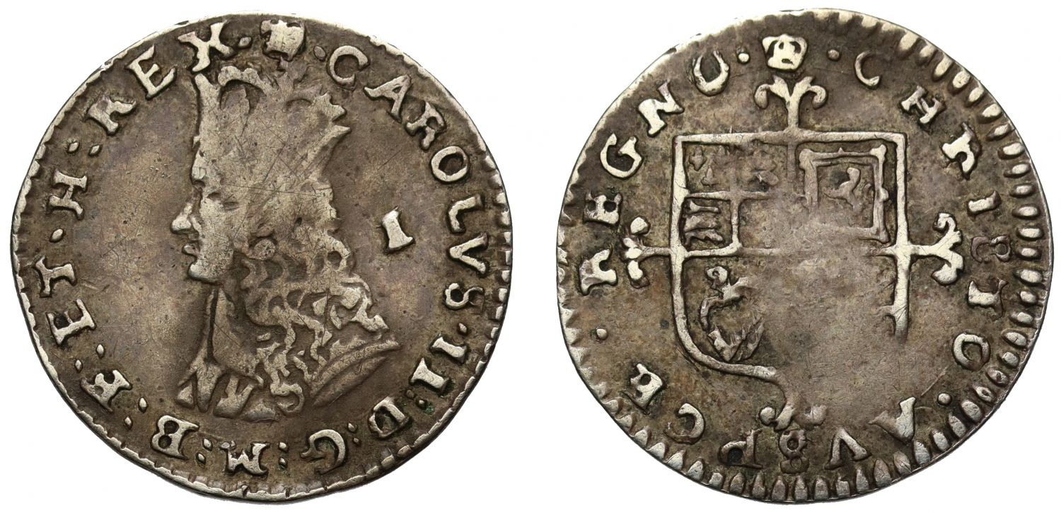 Charles II silver Penny, 2nd hammered issue with AVSPCE error