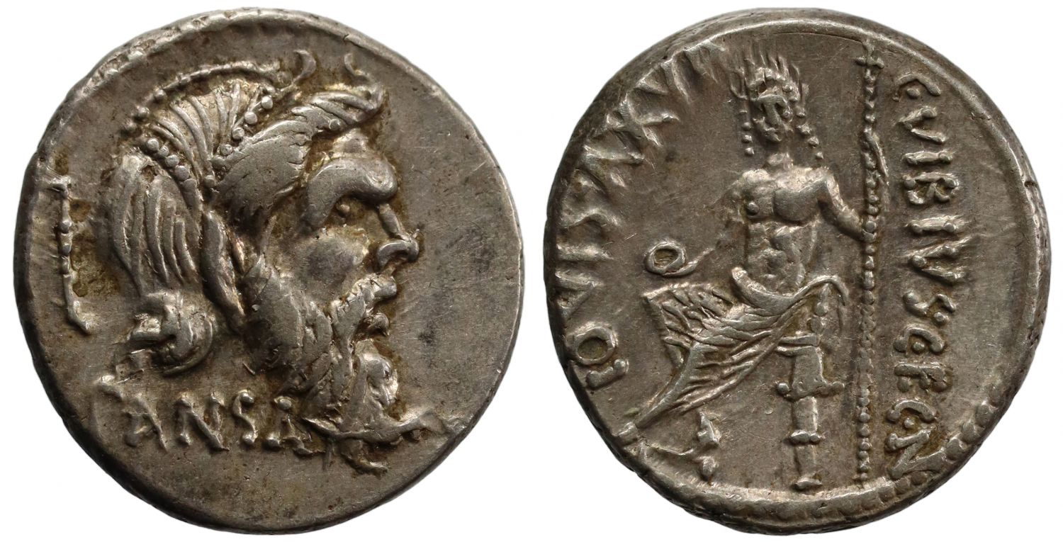C. VIBIVS C.F C.N PANSA, silver Denarius, Rome, 48 BC.