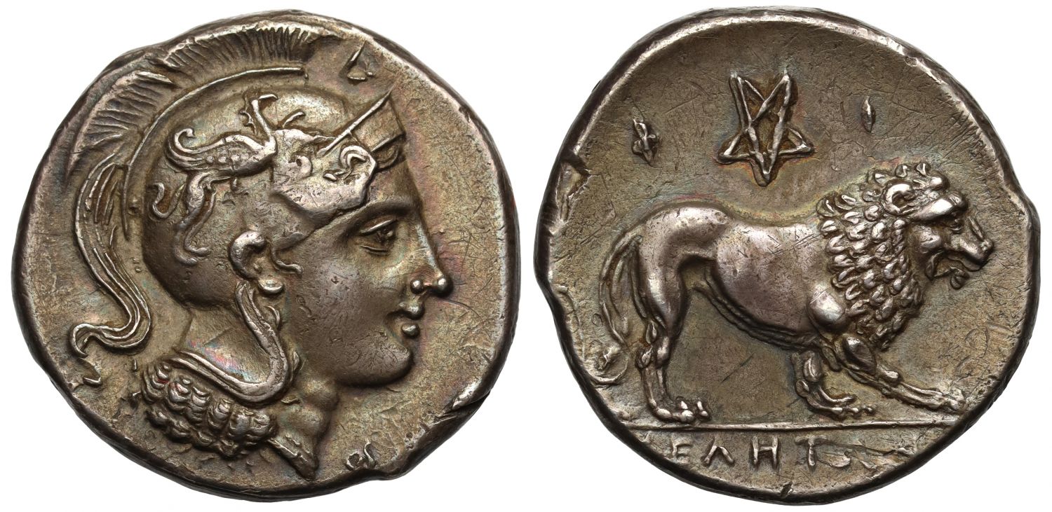 Lucania, Velia, Silver Didrachm, 300-280 BC.