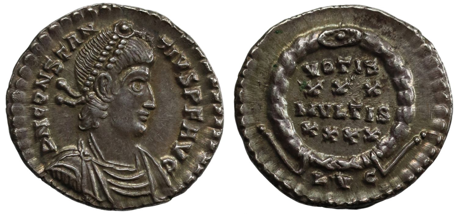 Constantius II (AD 337-361), Reduced Silver Siliqua, Lugdunum, AD 360-363.