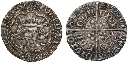 Richard III Groat, London mint, initial mark sun and rose