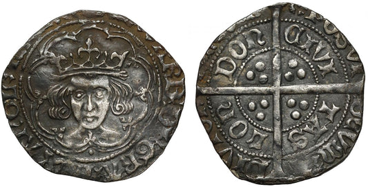Edward IV or Edward V Groat, mm halved sun and rose, pellet below bust XXII