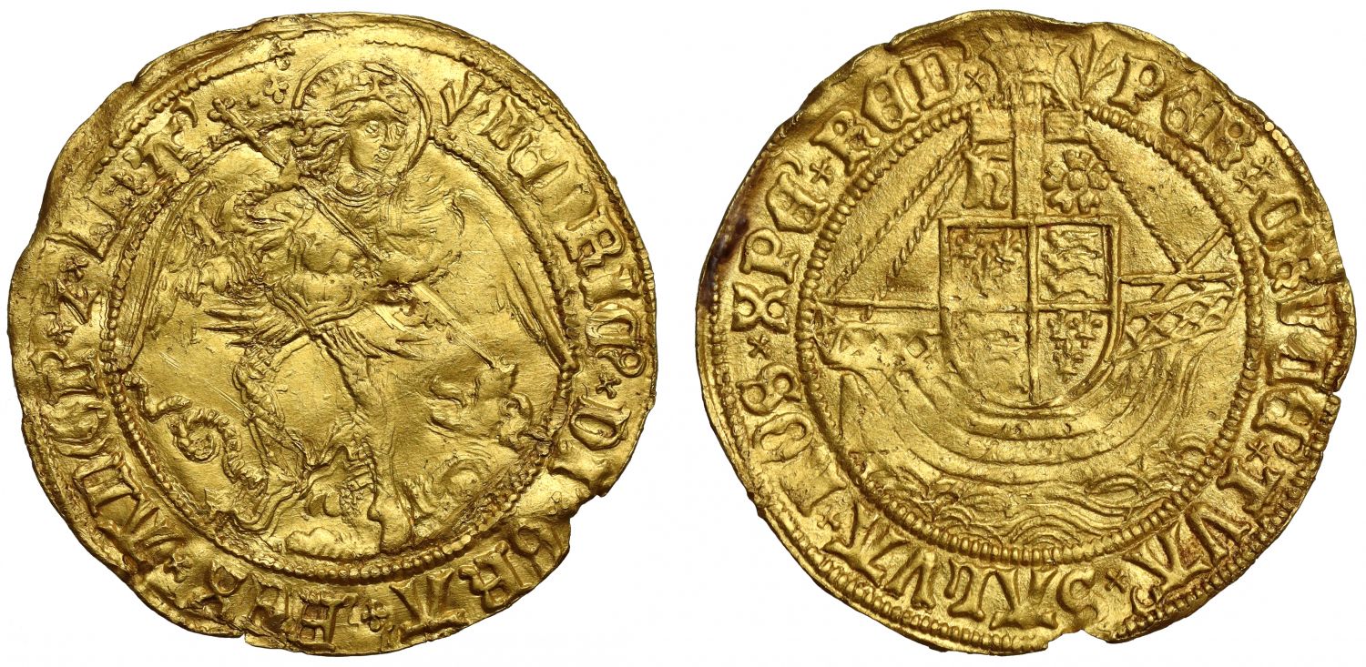 Henry VII Angel, initial mark pheon, type V
