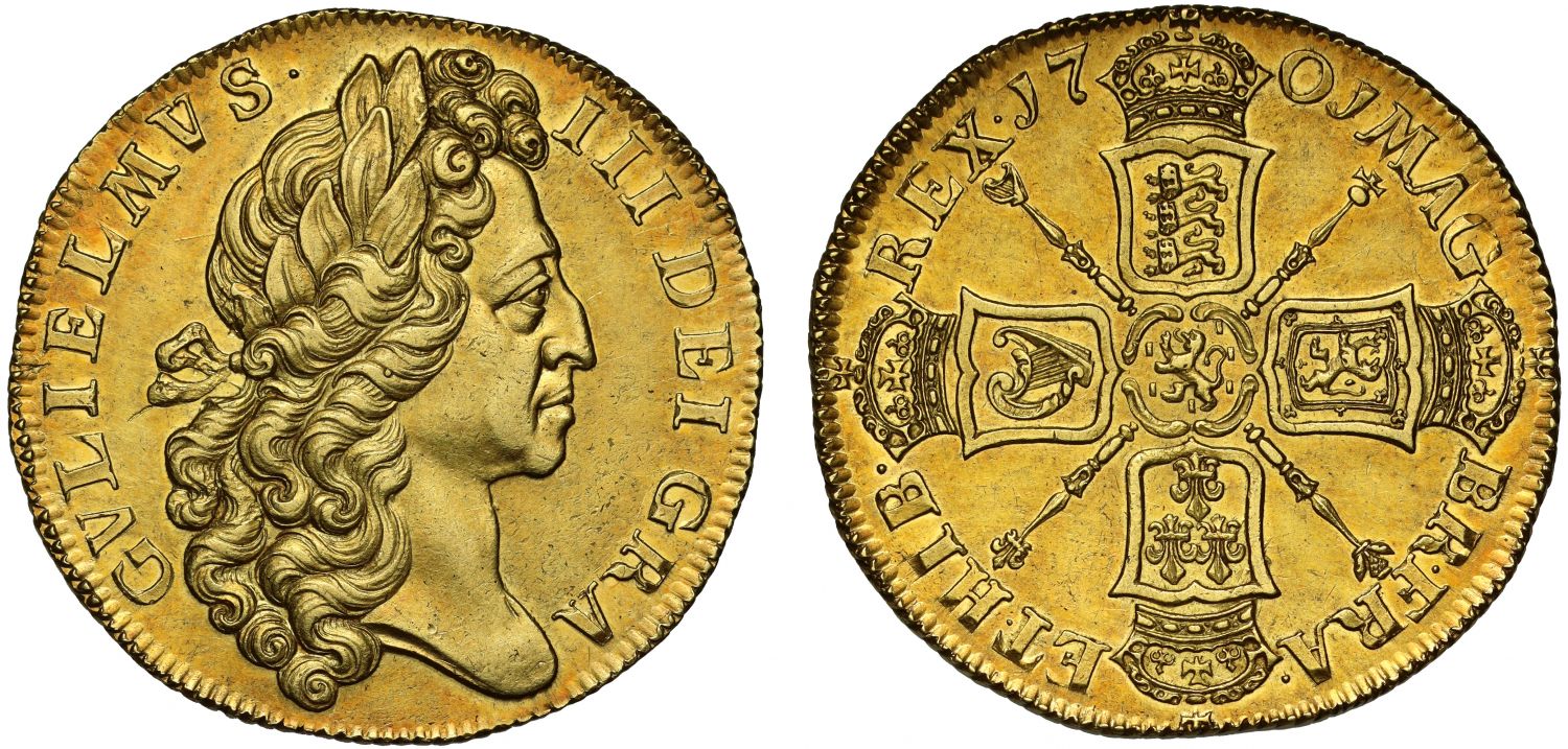 William III 1701 'Fine work' Two-Guineas, one year only issue